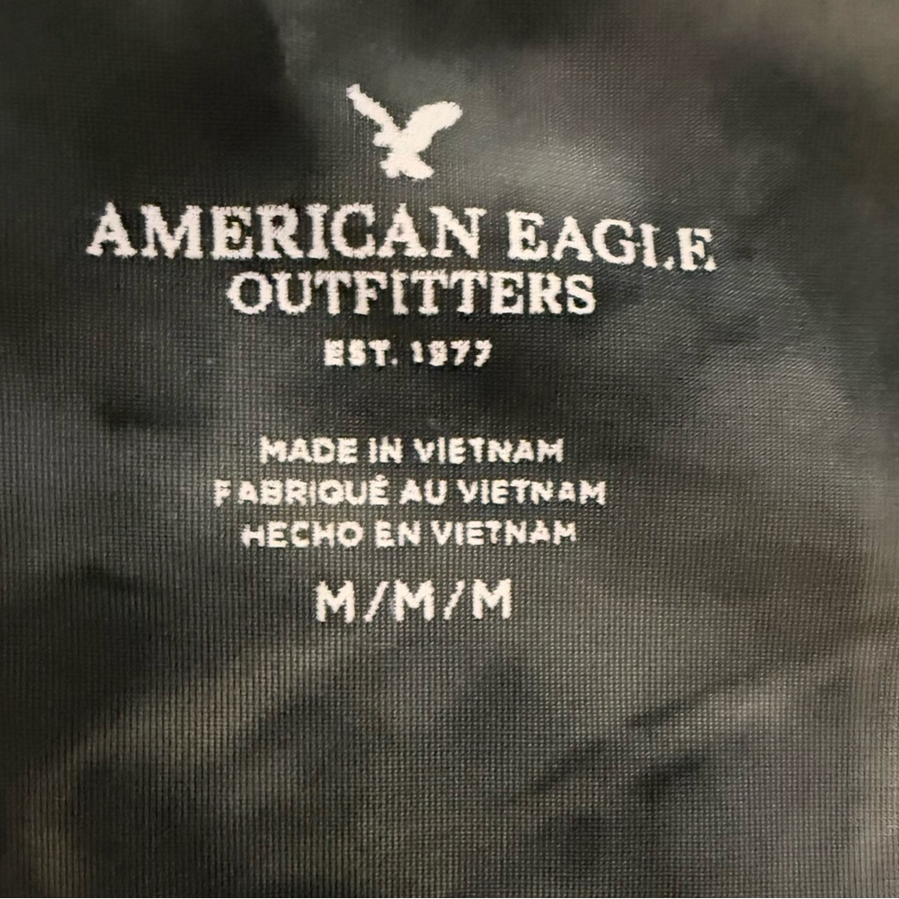 American Eagle Tie Dye Tee Black Gray Size M Soft Grunge Casual Top - Picture 3 of 4